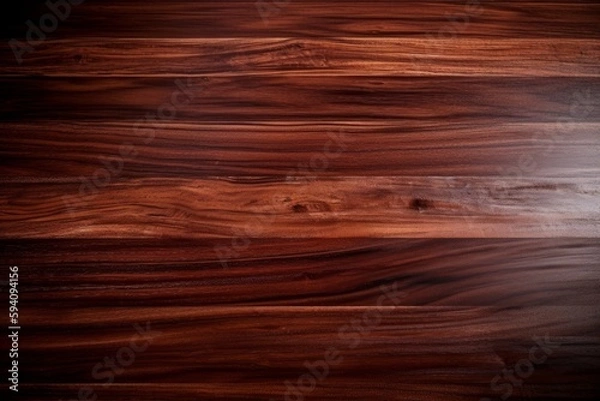 Fototapeta Mahogany wooden boards with natural pattern background texture wallpaper. Generative AI
