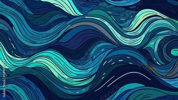 Fototapeta Abstract Oceanic Wave with Hypnotic Hues