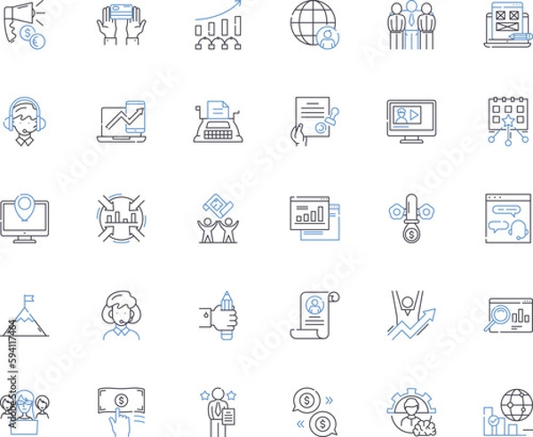 Fototapeta Fashion debut line icons collection. Glamorous, Chic, Stylish, Couture, Runway, Elegant, Sophisticated vector and linear illustration. Classy,Trending,Fashionista outline signs set