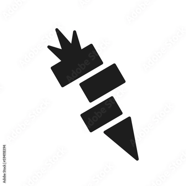 Obraz カットされた黒いニンジンのアイコン