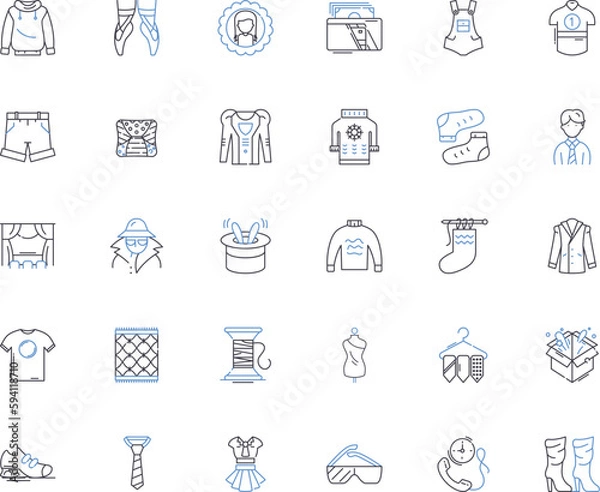 Fototapeta Trendy market line icons collection. Fashionable, Style, Popularity, Fad, Hip, Cool, Popular vector and linear illustration. Vogue,Modern,Chic outline signs set