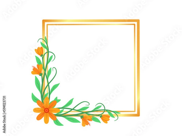 Fototapeta Floral Background with Frame Illustration