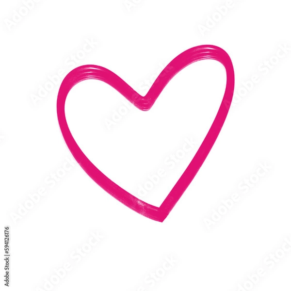 Obraz pink heart isolated on white