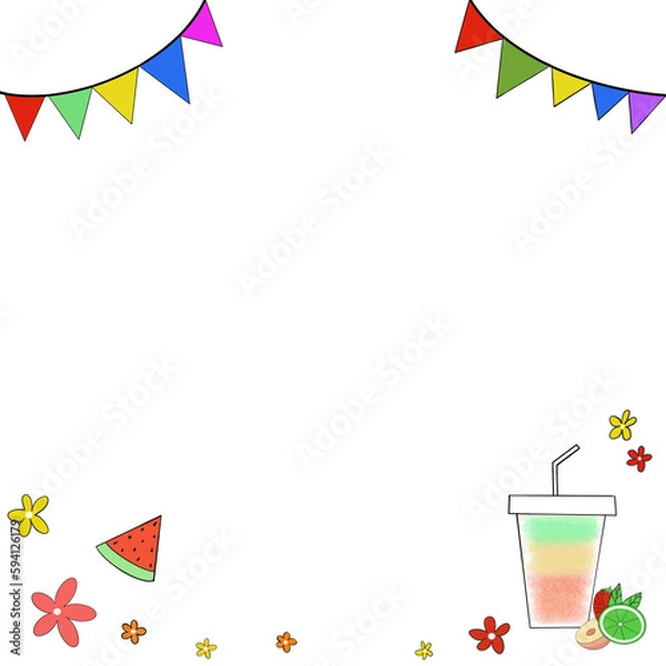 Obraz frame with confetti and ribbons