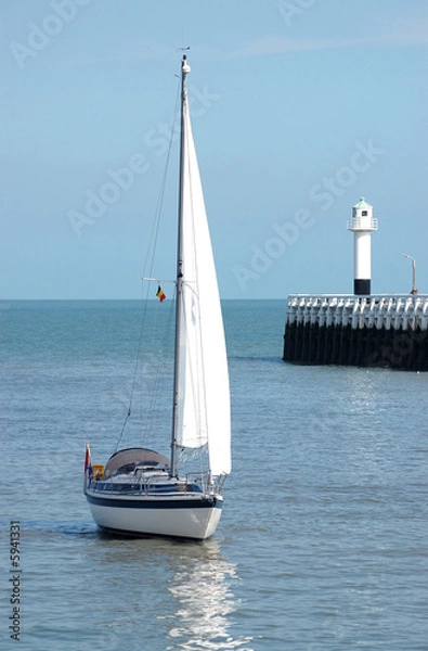 Obraz sailboat harbor entry