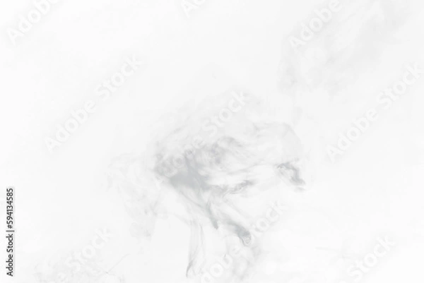 Fototapeta White, puff of smoke and fog, vapor isolated on png or transparent background with gas pattern and mist. Misty, smoky and incense burning with steam, smog and cloudy, spray or powder with texture