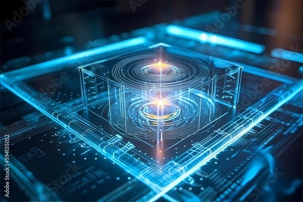 Fototapeta Close up Quantum computer