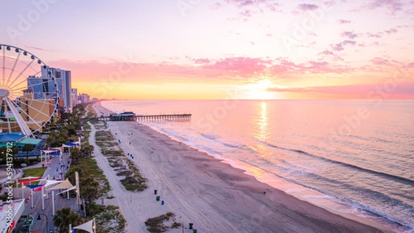 Fototapeta Myrtle Beach , South Carolina at sunrise.