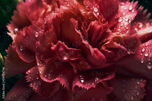 Obraz Сlose-up of a carnation flower with water drops