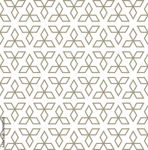 Fototapeta A seamless pattern with gold and white geometric shapes