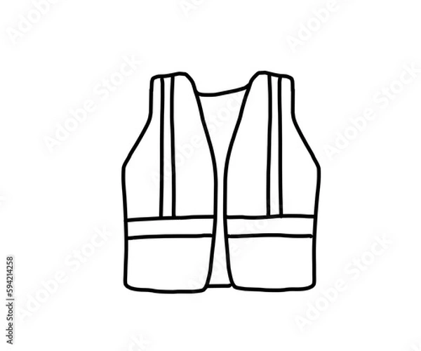 Obraz Warnweste schwarz weiß als einfaches Vektoricon