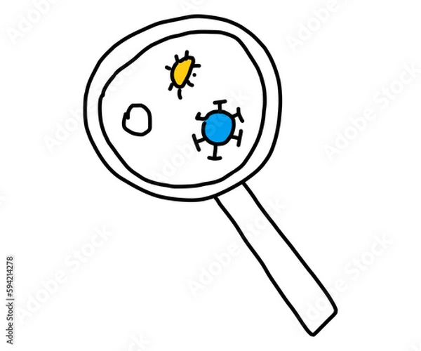 Obraz Lebewesen in der Vergrößerung einer Lupe, Icon als Vektor