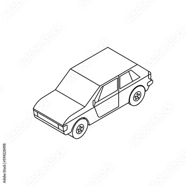 Fototapeta isometric car isolated on white  