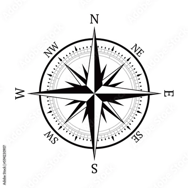 Obraz old style compass design, vector illustration