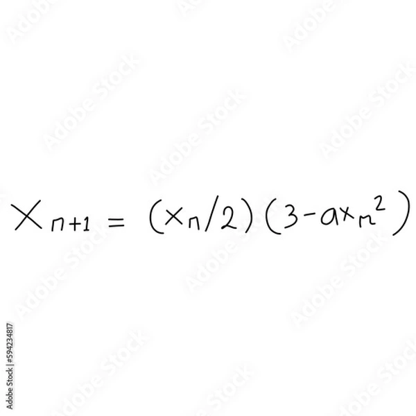 Obraz Simple math formulas written in handwritten style