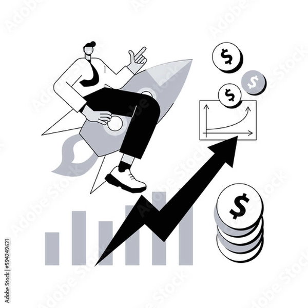 Fototapeta Sales growth abstract concept vector illustration.