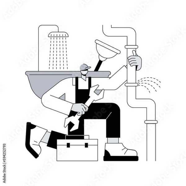Obraz Plumber services abstract concept vector illustration.