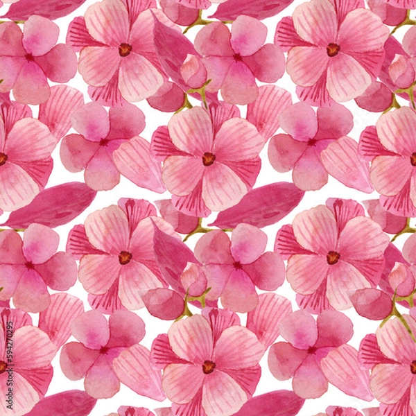 Obraz Seamless pink abstract floral watercolor pattern
