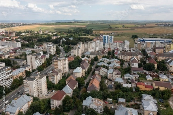 Fototapeta Aerial view to a city