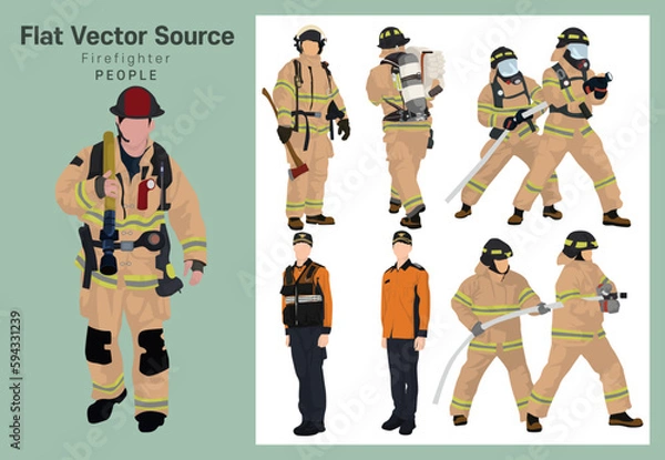 Fototapeta Images related to firefighting training for firefighters and training to respond to disaster situations and rescue activities