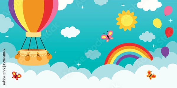 Obraz Beautiful Sky Background With Rainbow
