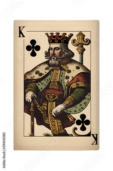 Fototapeta King of clubs playing card generative ai