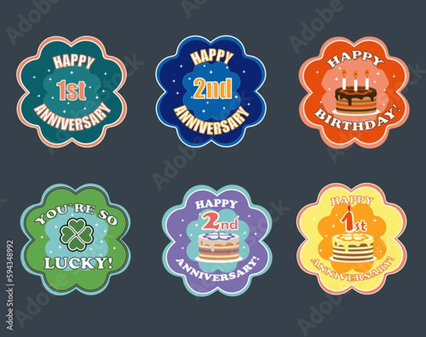 Obraz set of anniversary stickers