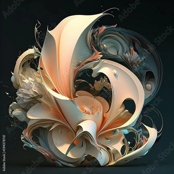 Fototapeta Abstract Flower Art: How to Express Your Emotions and Style with Shapes and Colors (ai generated)