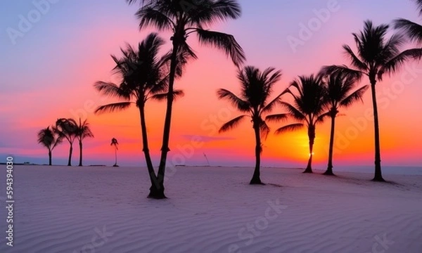 Fototapeta sunset in the beach