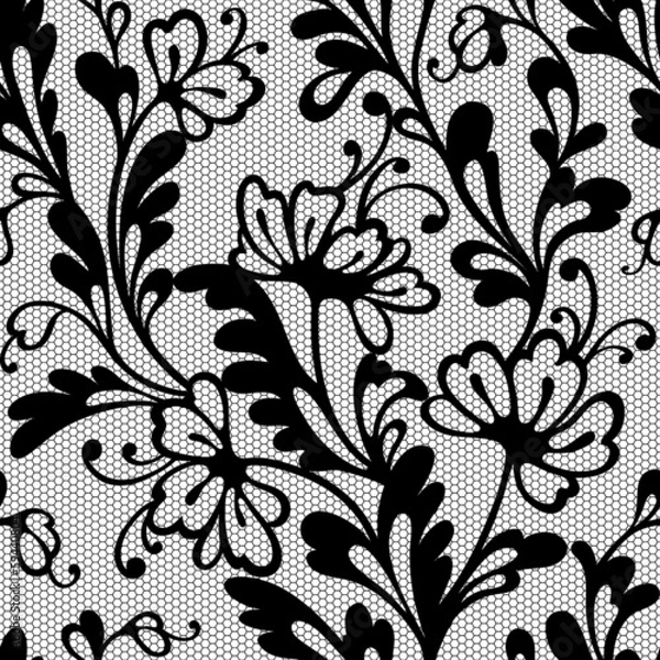 Fototapeta Seamless flower lace pattern