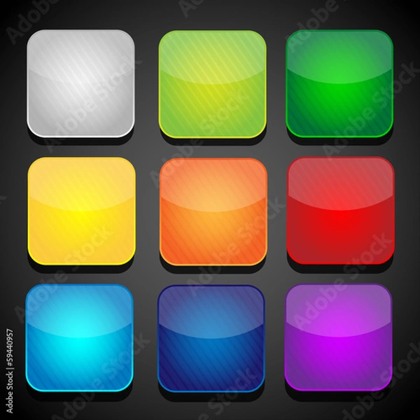 Fototapeta Set of color apps icons - background