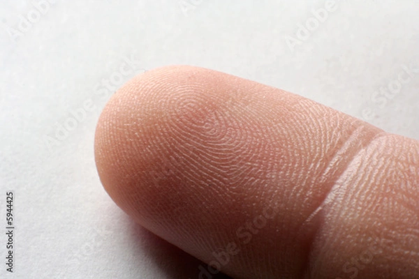 Fototapeta Human finger macro. With clipping path.