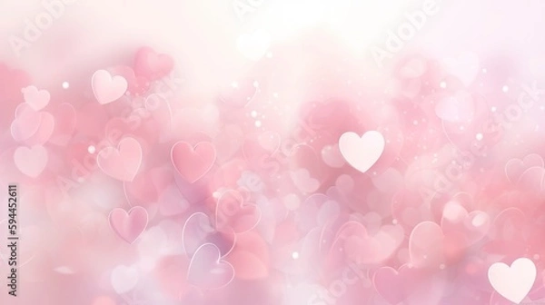 Fototapeta pink hearts on a background, in the style of subtle color gradations