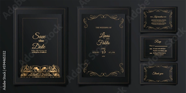 Obraz luxury Elegant wedding invitation design set