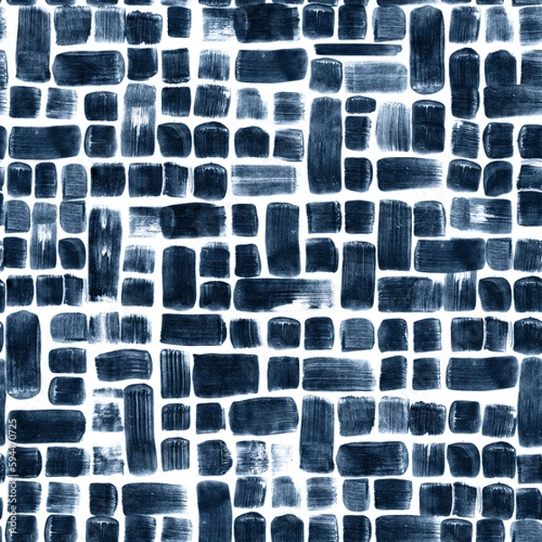 Obraz Flat brush brushstrokes in indigo blue