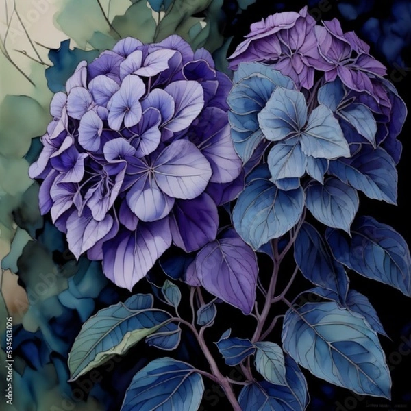 Obraz blue hydrangea flower