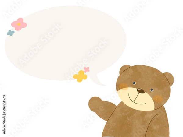 Obraz かわいいくまの吹き出し