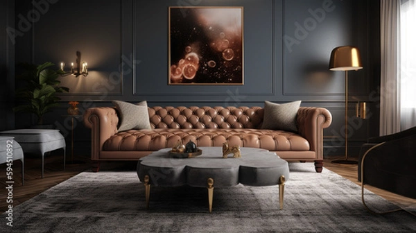 Fototapeta a luxury living room, generative ai
