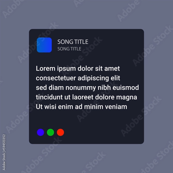 Fototapeta Vector illustration lyrics box interface template