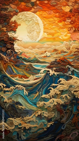 Fototapeta the sun and the moon