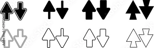 Fototapeta Black vector arrows collection. Arrow. Cursor.Arrows black icons. Arrow icon. Arrow vector collection. Arrow. Cursor. Modern simple arrows. Vector illustration.Modern simple arrows.