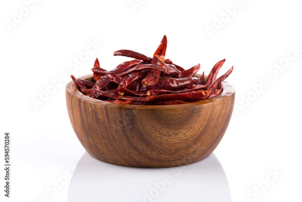 Obraz dried chili on white background