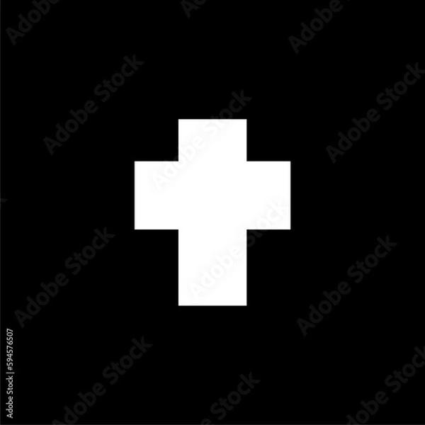 Fototapeta Simple style Christian religion icon isolated on black background