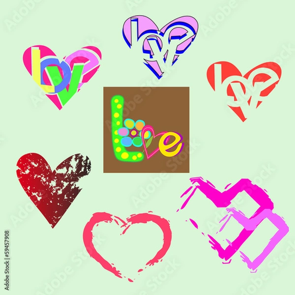 Fototapeta Set from hearts