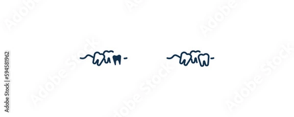 Fototapeta malocclusion icon. Outline and filled malocclusion icon from dental health collection. Editable malocclusion symbol.
