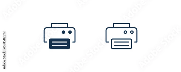 Obraz print button icon. Outline and filled print button icon from tools and utensils collection. Line and glyph vector. Editable print button symbol can be used web and mobile
