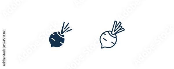 Obraz beetroot icon. Outline and filled beetroot icon from vegetables and fruits collection. Line and glyph vector isolated on white background. Editable beetroot symbol.