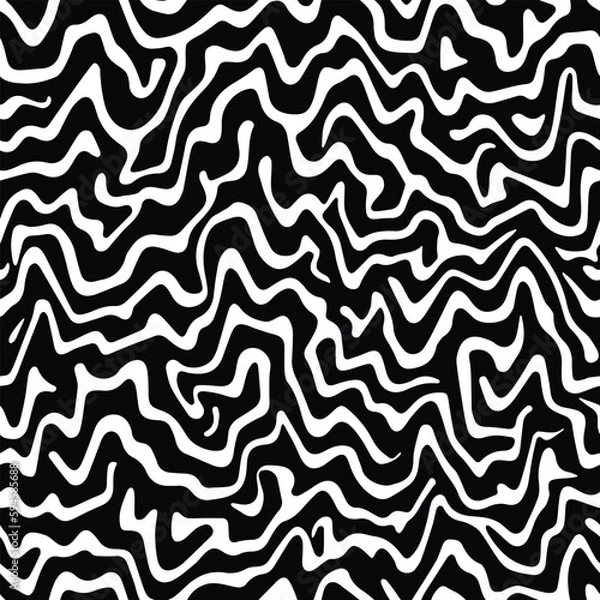 Fototapeta Retro wavy swirl repeat pattern. Vector illustration seamless pattern background