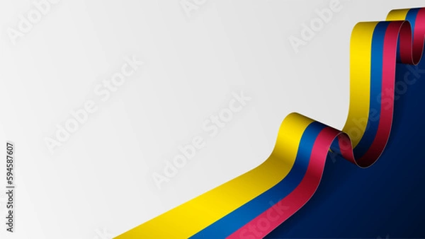 Fototapeta Colombia ribbon flag background.