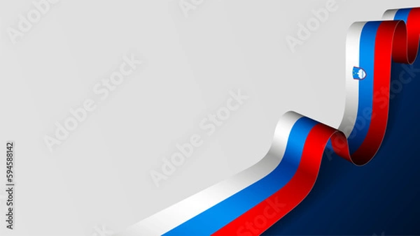 Obraz Slovenia ribbon flag background.